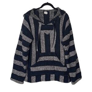 Molina vintage Baja Hoodie Sweater pullover Size Medium Unisex Blue and Gray